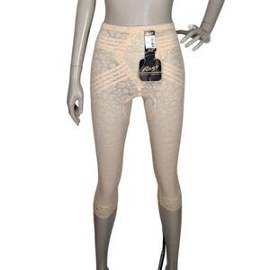 Rago Style #6270 Extra Firming Shape Beige Lace Split Crotch Leg Shaper Leggings